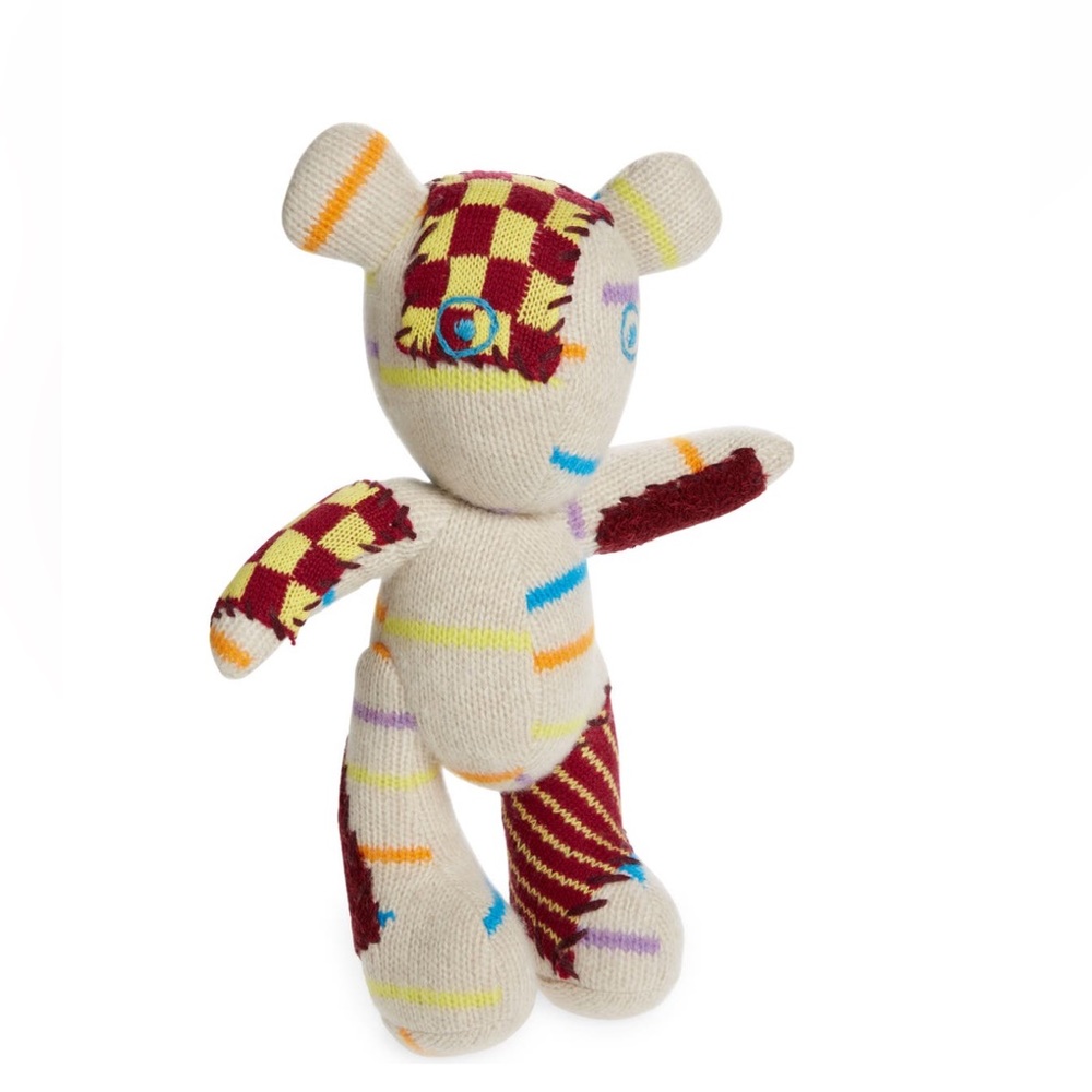 The Elder Statesman 17 inch Patchwork Stuffed Cashmere Teddy Bear (Brand…